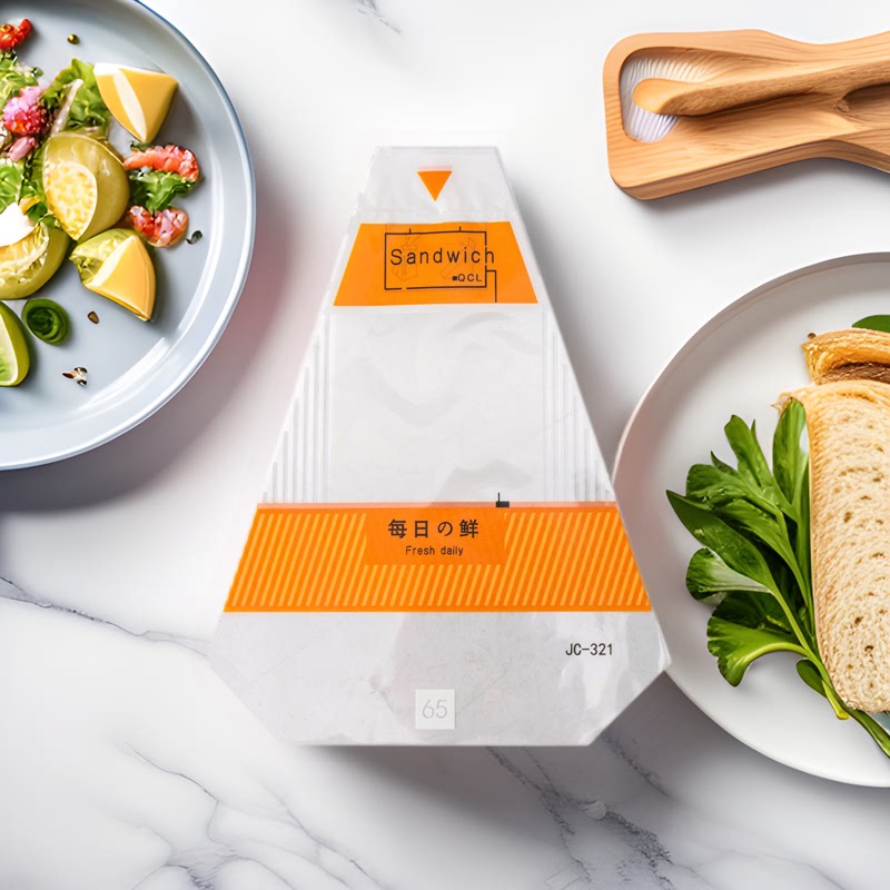 三明治包装纸一次性易撕三文治透明袋三角蛋糕烘焙面包包装盒批发