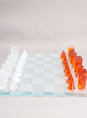 北欧水晶棋盘摆件样板房售楼部卧室书房客厅桌面软装玄关饰品