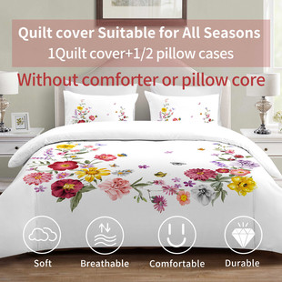 被套三件套彩花磨毛3d数码 通用单人双人外贸床品批发 印花四季