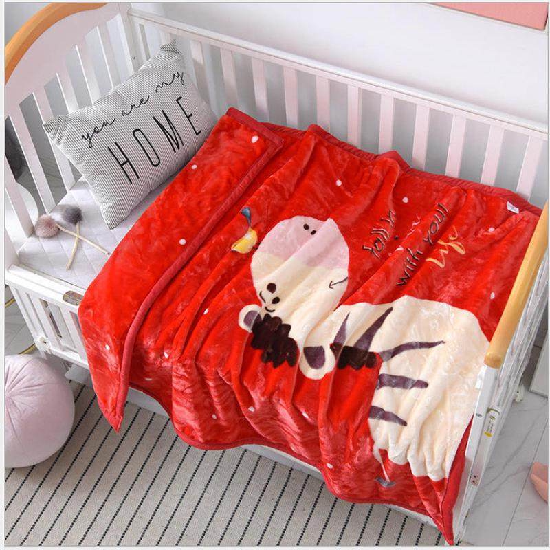 1.2kg超柔双层包边儿童毯 110*140卡通儿童云毛毯加厚款儿童毯