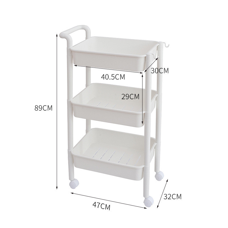 可移动零食落地厨房宿舍好物床头置物柜收纳架床边挂篮小推车