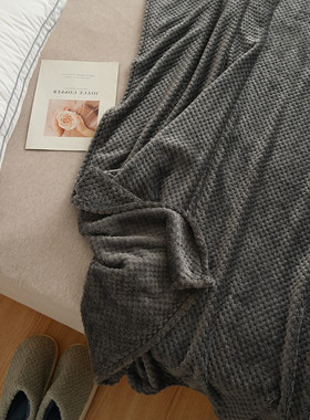 58c1特 暖纯色 双人床床单 法兰绒玉米粒被窝盖毯毛毯 沙发毯子