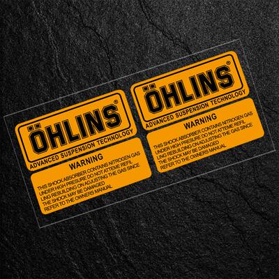 反光欧林斯Ohlins减震贴纸欧老师摩托车赞助商避震器贴花个性贴画