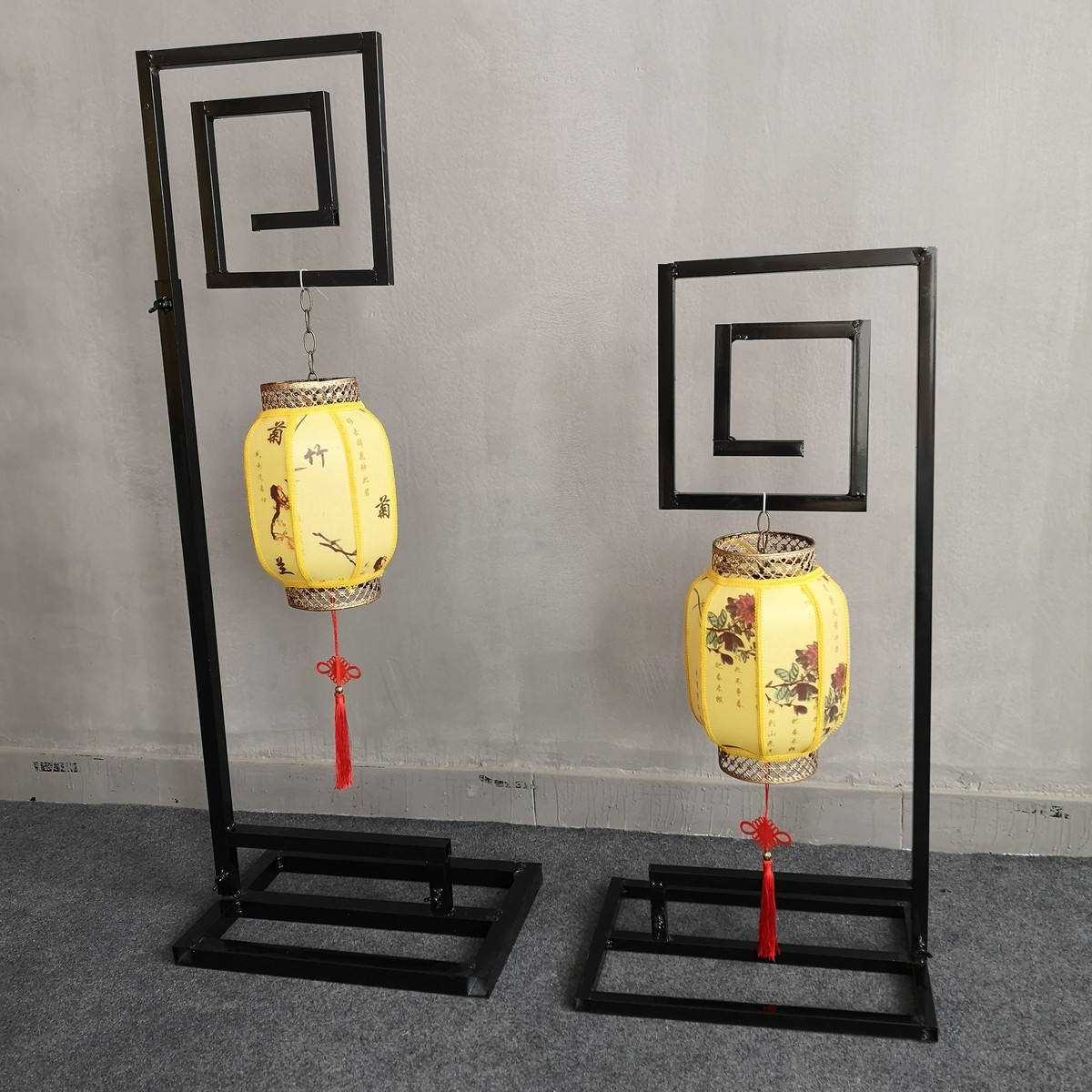 2022新款路引道具中式灯笼路引铁艺升降宫灯婚庆挂钩路引铁艺架