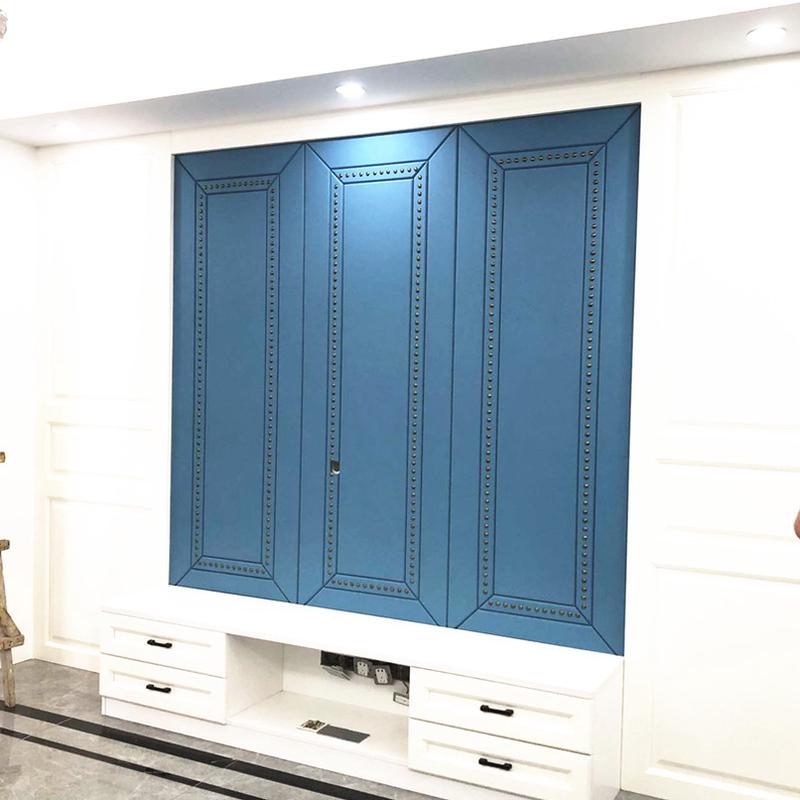 简约现代硬包电视背景墙床头背景墙客厅沙发铆钉装饰软包手工定制