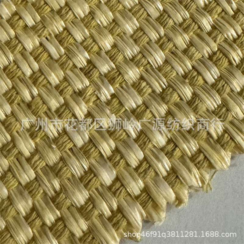 洗草编布pp+棉绳提花小方格优质水怀旧效果草编包鞋材批发