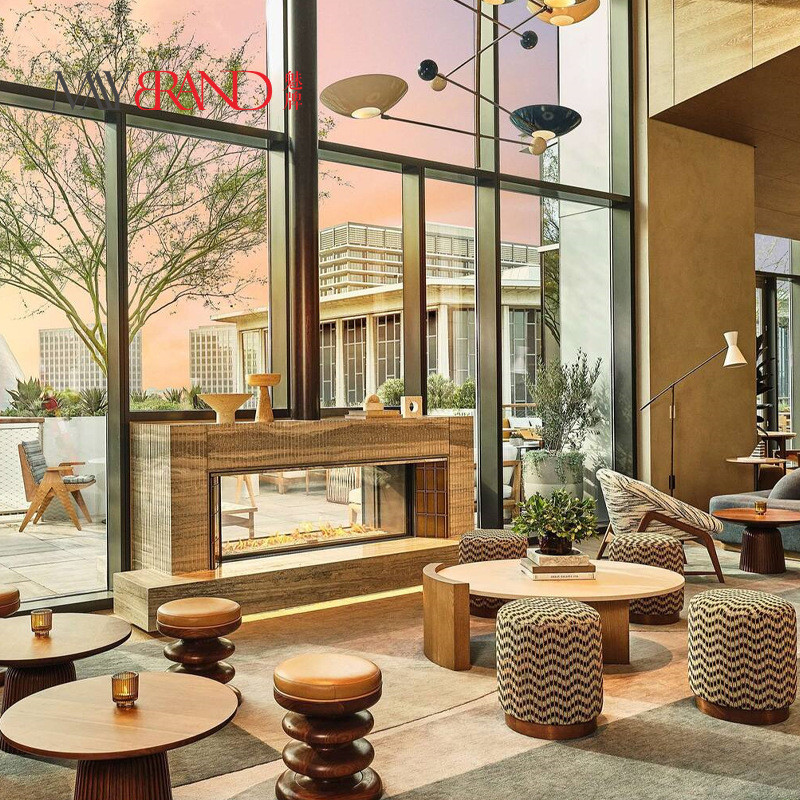 定制全套觅居酒店客房宾馆大堂会所床沙发行李架衣柜家具厂家