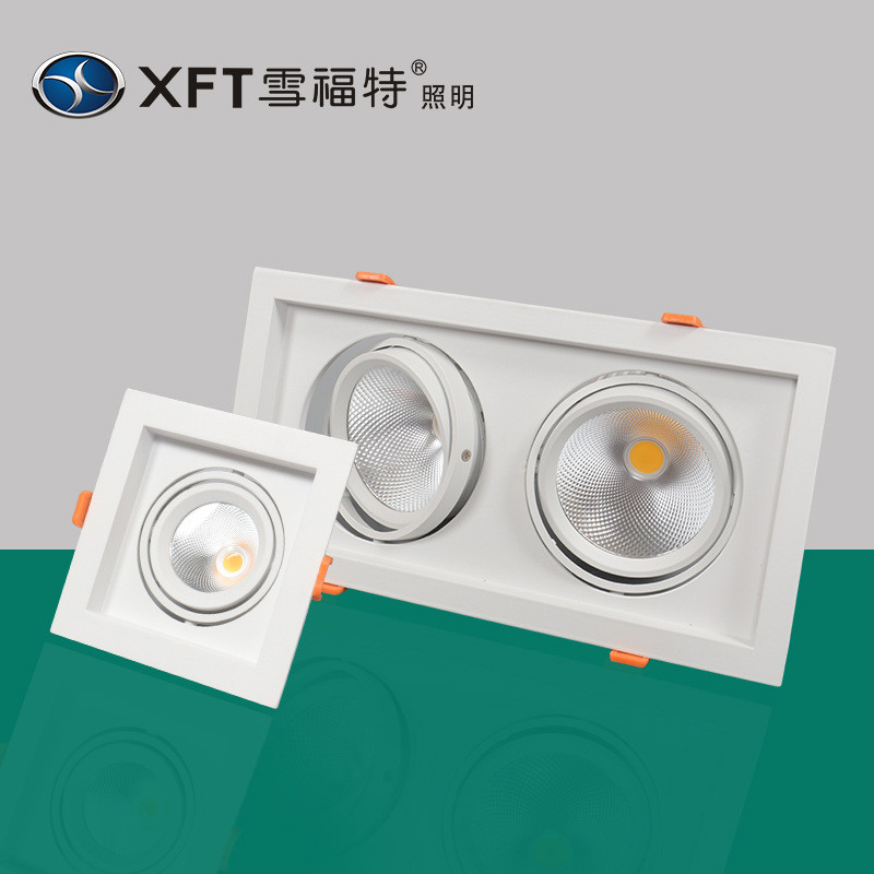 供应嵌入式led天花格栅灯斗豆胆灯双头单头三头方形服装店筒射灯