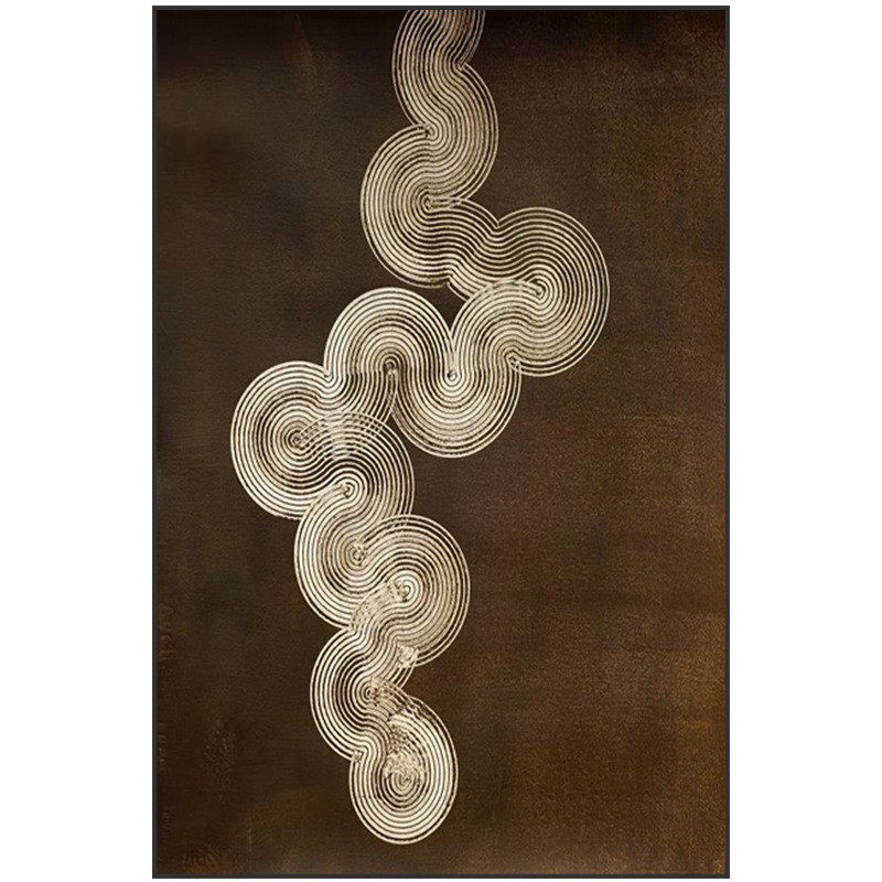 新中式现代轻奢客厅入户玄关装饰画竖版祥云艺术背景墙壁抽象挂画