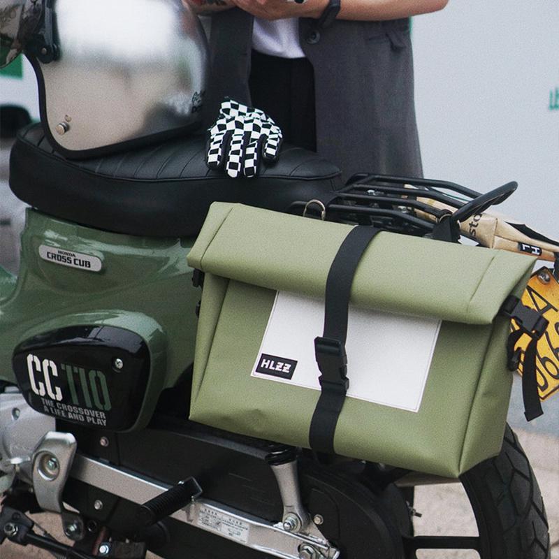 后浪原创设计 篷布摩托边包幼兽CC110野米复古机车小众侧包防泼水