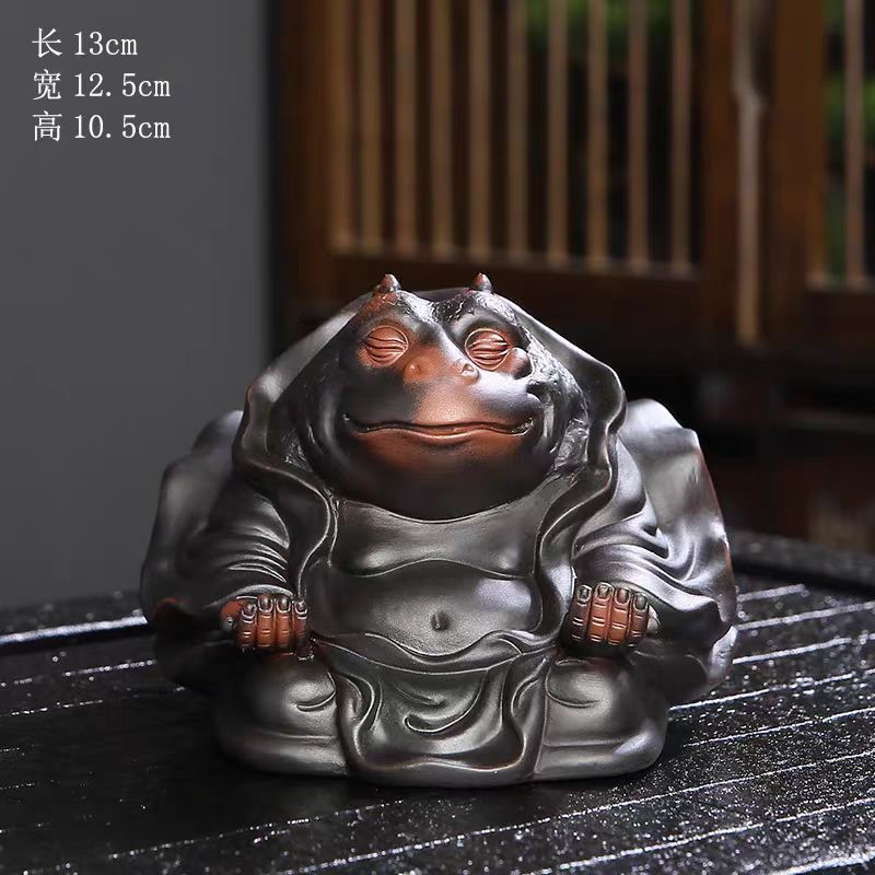 工厂代发精品紫陶茶宠礼品茶招财貔貅可养玩金蟾麒麟茶桌茶具摆件