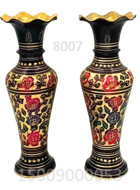 巴基斯坦铜雕花瓶软装样板间礼品假花插花花瓶客厅装饰品摆件