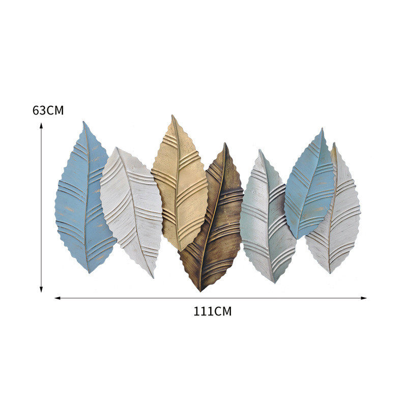 新款美式复古铁艺工业风树叶壁饰金属墙饰玄关壁挂玄关背景墙创意