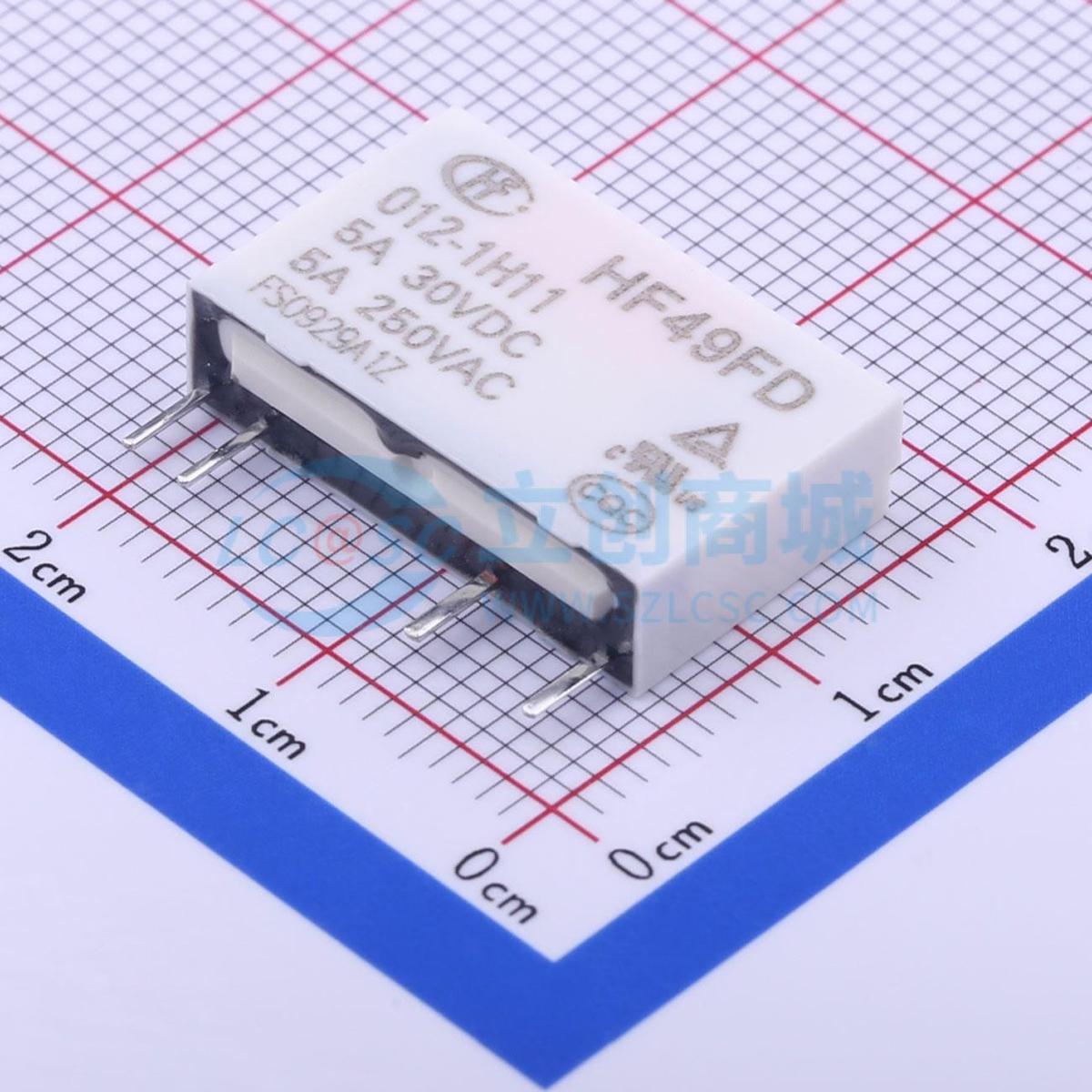 功率继电器 HF49FD/012-1H11 SIP,5x20mm 4 12V 电子元器件配单