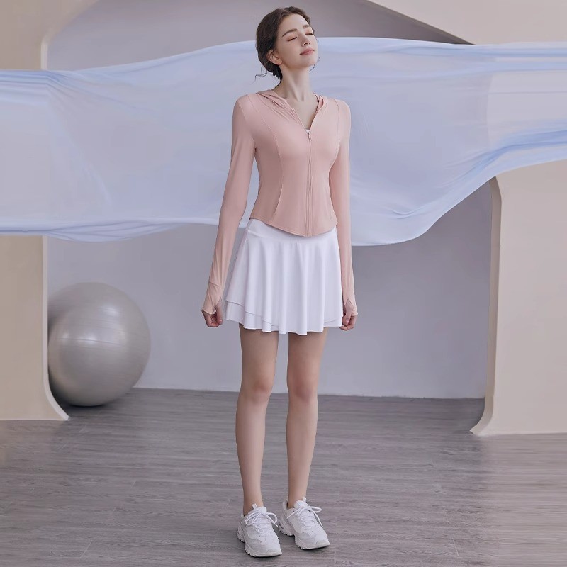 修身防晒衣女款小个子2025新款外套运动服套装夏季薄短款瑜伽上衣