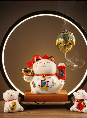 摇手招财猫摆件创意开业乔迁家居品店铺收银台送礼客厅自动招手