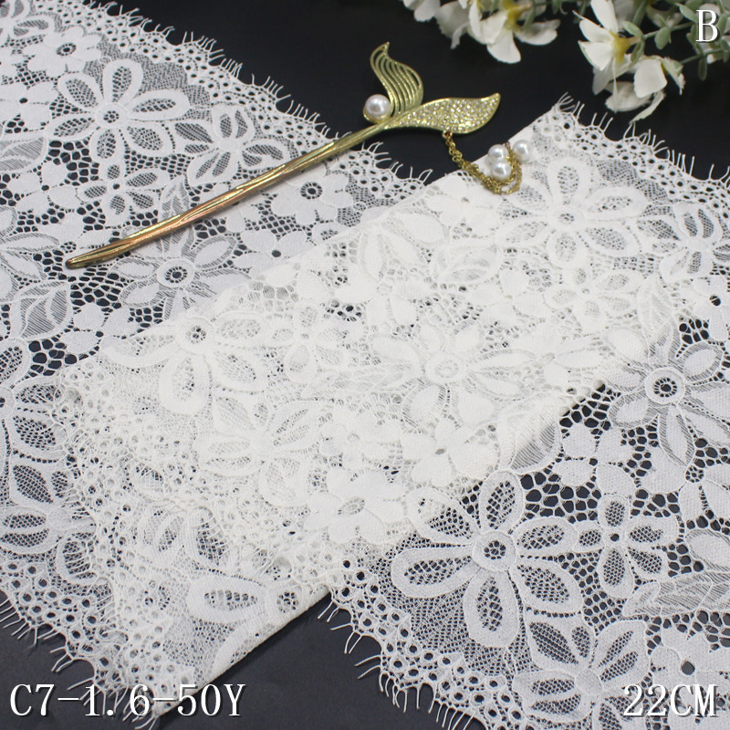 唐隆多色双边满弹力小清新幅睫毛花边 服装窗帘22cm蕾丝花边辅料