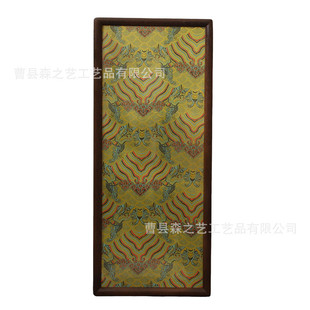 新中式宋锦布相框摆台结构榫卯实木画框家用客厅餐厅挂画现货