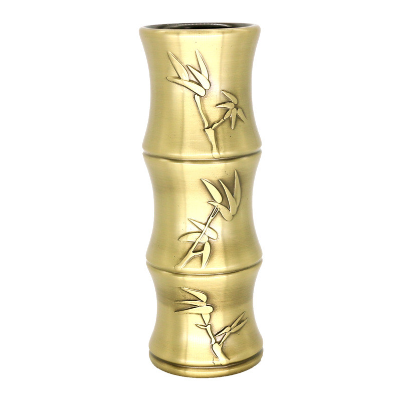 黄铜竹节创意摆件竹节香桶家居装饰品铜制香筒香插竹子花纹摆饰