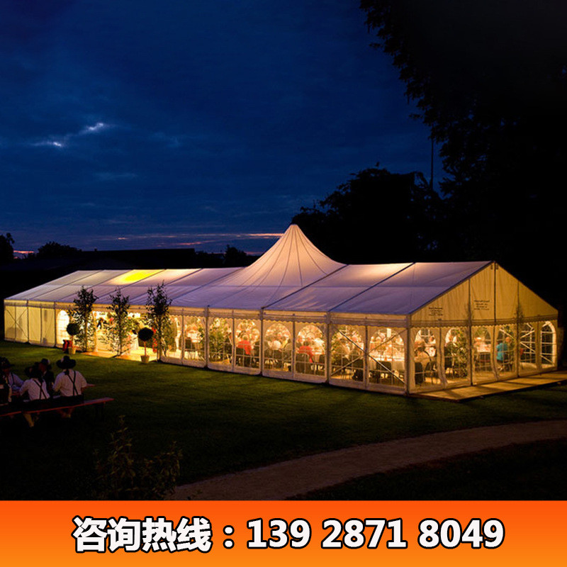欧式婚庆篷房户外婚礼帐篷安装纱幔喜宴大棚抗风保暖厂家上门透明
