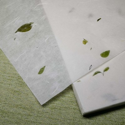 A4打印纯手工花草萱纸书法书信复古印花信笺灯笼纸半生熟小楷书