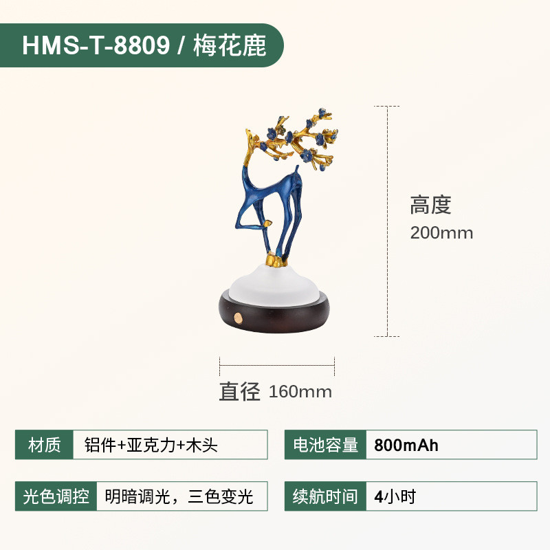 珐琅彩发光摆件礼品生意工艺品小夜灯触摸小台灯桌面小夜灯批发
