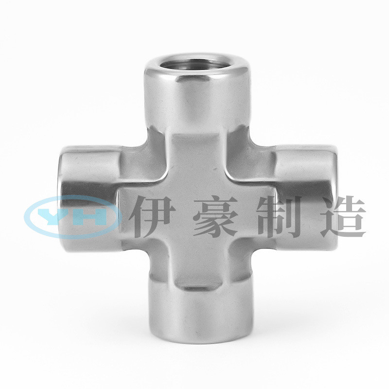 304不锈钢四通内丝加厚高压四通内螺纹不锈钢管件十字型四通内丝