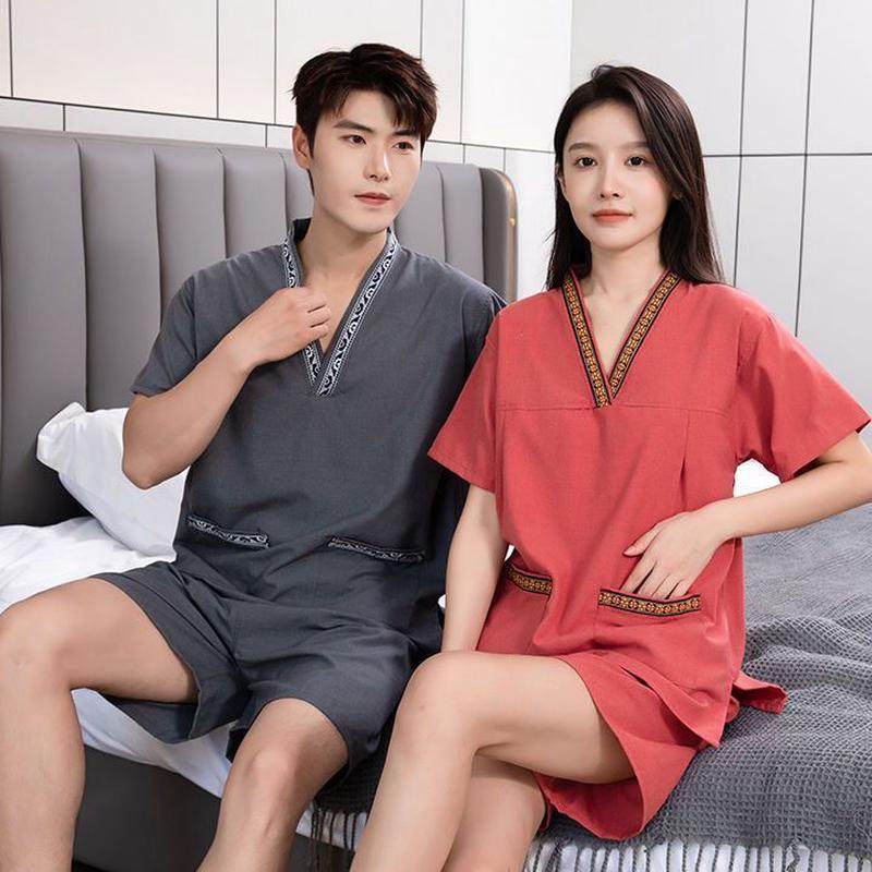 2022新款汗蒸服男贡麻足疗情侣女款浴衣按摩家居睡衣大码洗浴厂家,居家布艺,汗蒸服,淘宝优惠券,粉丝福利购,淘宝优惠卷