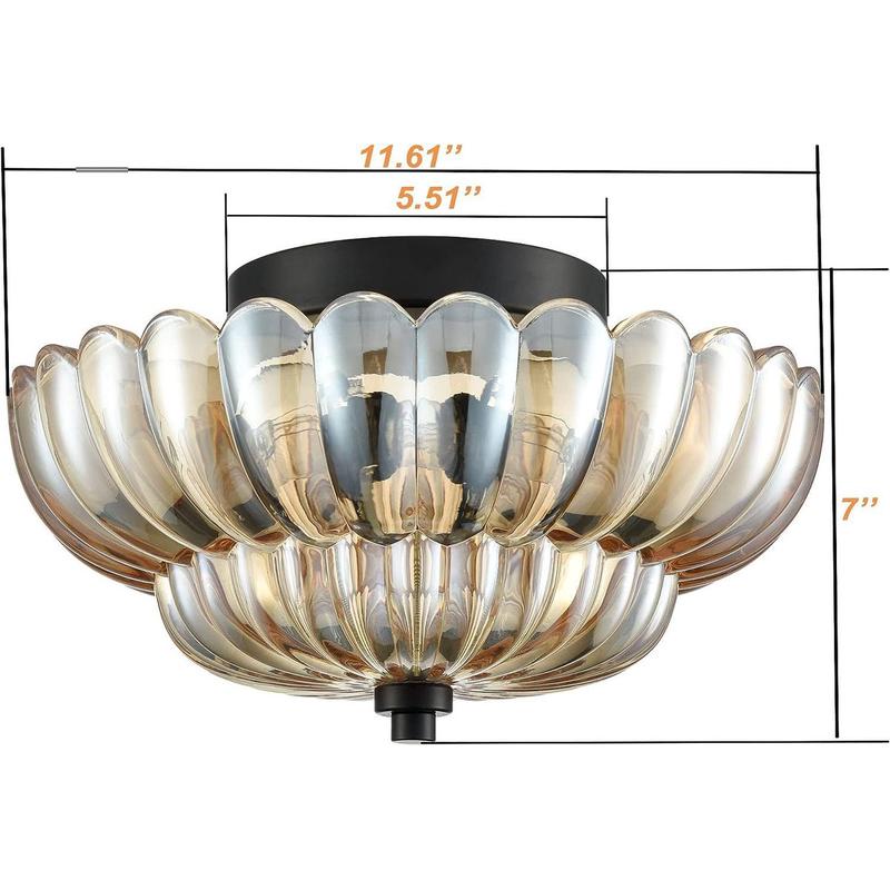 爆款吸顶吊灯美式复古乡村工业风餐厅吧台咖啡厅玻璃卧室灯