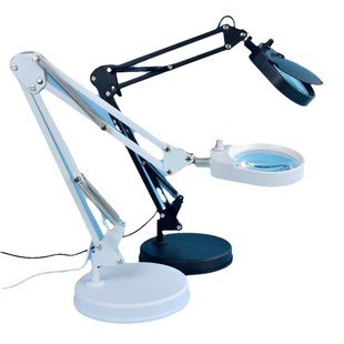pd97s台夹两用放大镜悬臂led灯可调带支架织补阅读手机维修照明灯