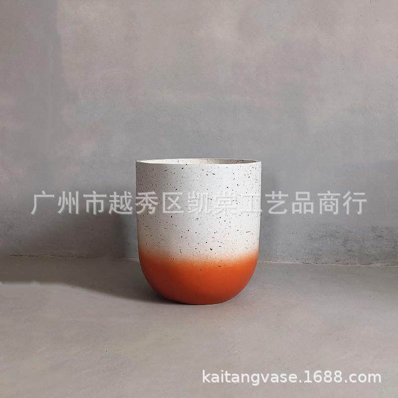 北欧ins绿植花瓶室内花艺玻璃钢酒店别墅样板房商场美陈落地摆件