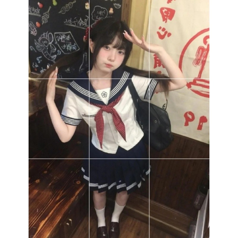 高货速发学院风甜美jk制服套装女春季日系校供水手学生服短袖百褶