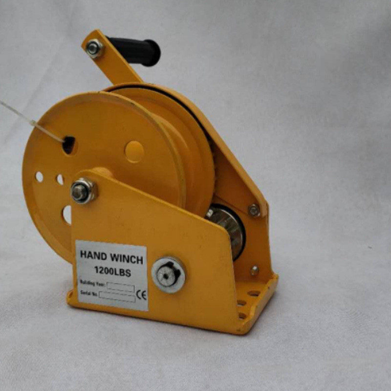 批发手摇自锁手摇绞盘手柄固定式碳钢绞车自带刹车钢丝绳电动双向