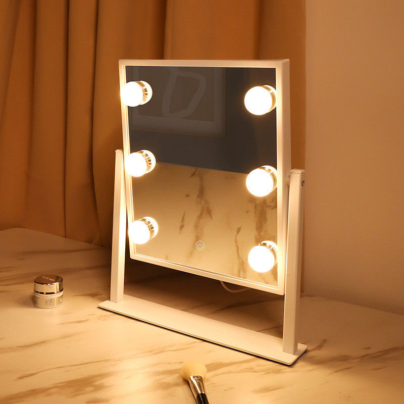 热卖6珠好莱坞化妆镜台式led灯补光桌面梳妆镜美妆镜子