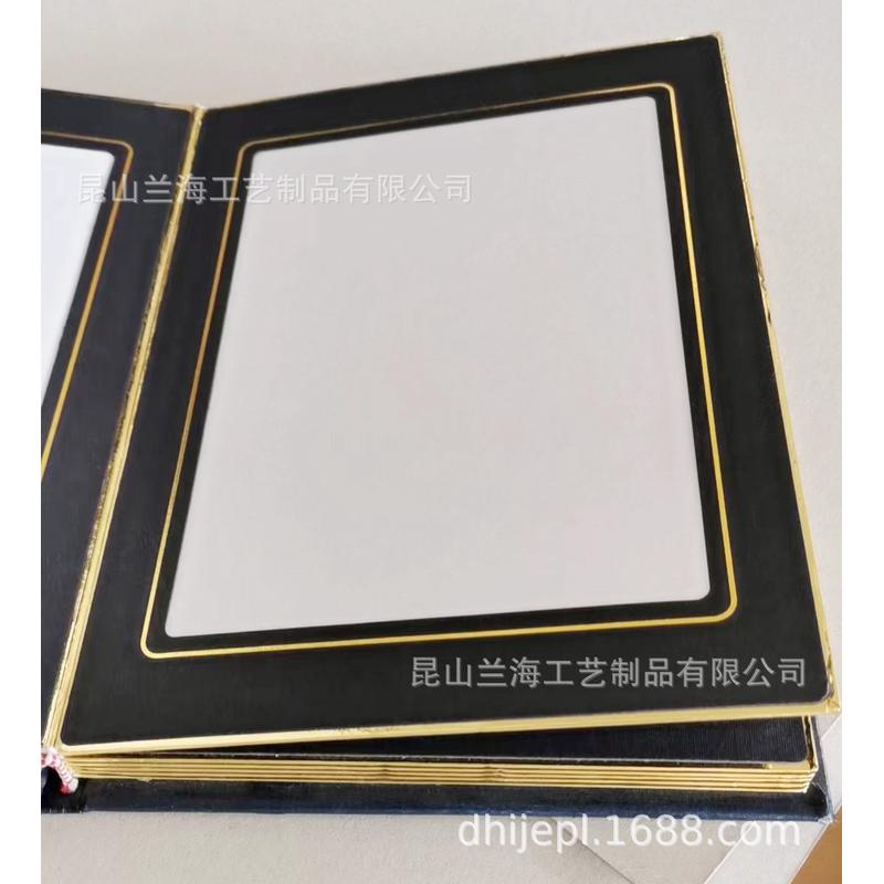 厂家供应厚芯质插页式内卡纸页相册包边金银黑边