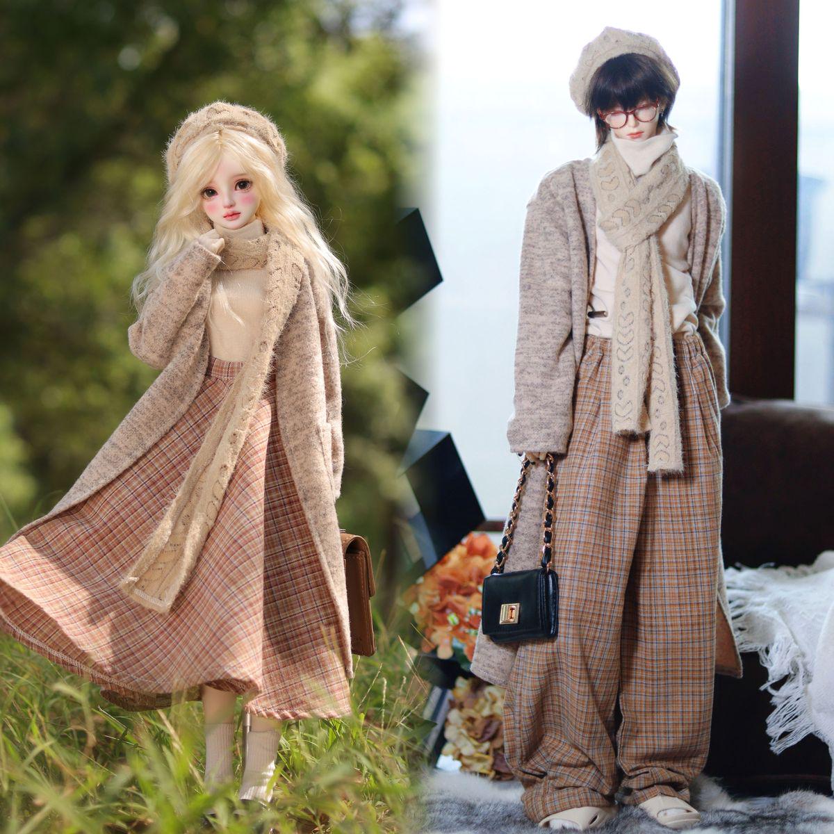 bjd娃衣6分4分3分75叔70叔[奶酪陷阱]秋冬套装阔版外套打底衣裙裤