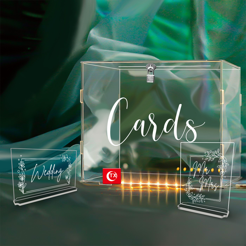 tx热采装饰用品签到处婚礼insmrmrs婚礼卡片箱亚克力展示盒