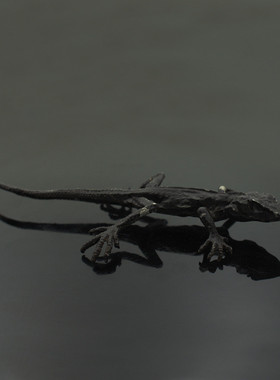 复古黄铜壁虎(壁祸)家居摆件古玩书桌收藏品工艺办公摆件茶宠笔架