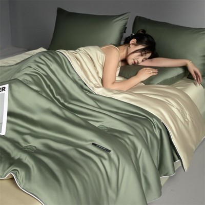 母婴级莱赛尔夏被四件套天丝纤维裸睡空调被芯高级感夏凉被子