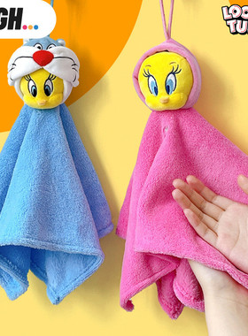 【送挂钩】乐一通Tweety崔弟装扮擦手巾兔巴哥立体擦手巾挂式加厚