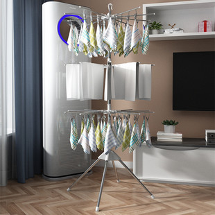 易凯隆婴儿晾衣架落地折叠阳台晒衣架不锈钢儿童毛巾架宝宝尿布架