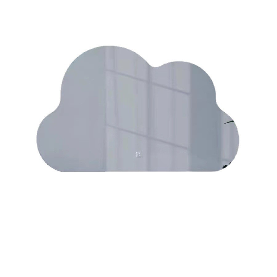 云朵无框化妆镜梳妆台镜子镜粘贴不规则造型镜带led灯补光浴室镜