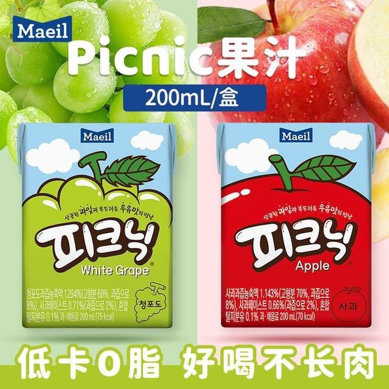 新货Maeil韩国原装进口苹果美味果蔬汁儿童0脂低卡常温整箱饮料