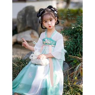 女童汉服夏季薄款2024新款古装中国风超仙儿童夏装女孩古风连衣裙