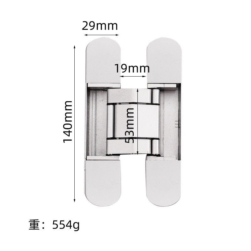 锌合金加厚合页折叠门合页隐藏式折叠门铰链十字暗铰链隐形合页