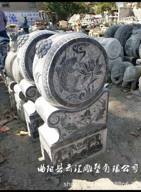 石雕仿古大象青石做旧石鼓门墩抱鼓石狮子头石墩鼓小象门貔貅麒麟