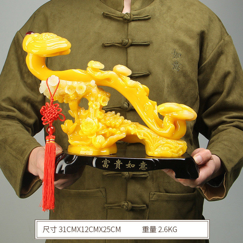 富贵玉如意招财客厅家居仿玉开业礼品四季如意中式店铺装饰摆件