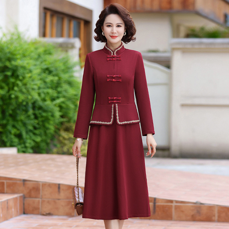 新品喜婆婆婚宴装大码旗袍裙子年轻妈妈高贵结婚礼服平时可穿连衣