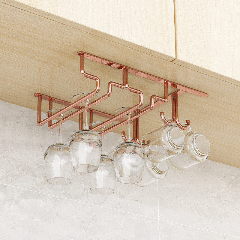 304不锈钢红酒杯架倒挂摆件红酒杯架悬挂酒杯架家用挂杯架