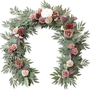 热销人造壁挂装饰柳叶仿真藤条婚庆尤加利绿色植物桉树叶藤条